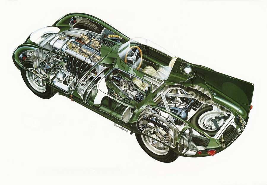 Jaguar D Type cutaway A4 Photo Print