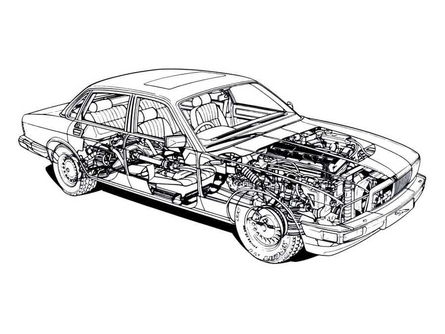 Jaguar Sovereign cutaway A4 Photo Print