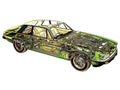 Jaguar XJ S cutaway A4 Photo Print