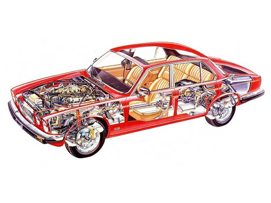 Jaguar XJ6 cutaway A4 Photo Print