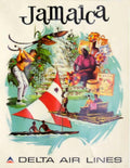 Jamaica Delta Airlines Vintage Retro Advert Poster A4 Photo Print