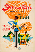 Jamaica Ukulele Beach Vintage Retro Advert Poster A4 Photo Print