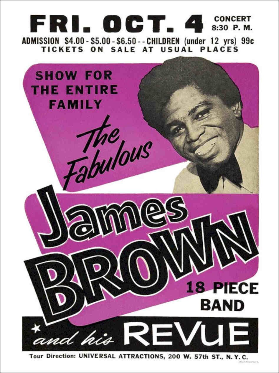 James Brown Revue Concert Poster Vintage Retro Advert Poster A4 Photo Print