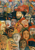James Ensor self portrait with masks 1899 Art A4 Photo Print UK