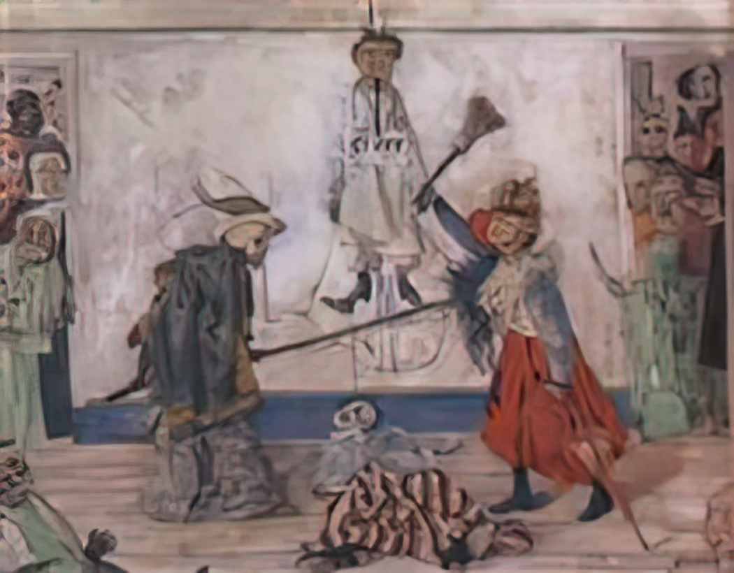 James Ensor skeletons fighting over a hanged man 1891 Art A4 Photo Print UK