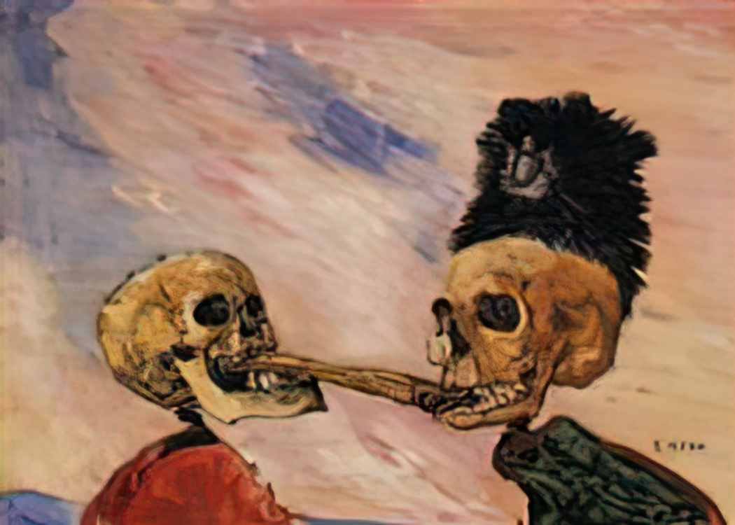 James Ensor skeletons fighting over a pickled herring 1891 Art A4 Photo Print UK