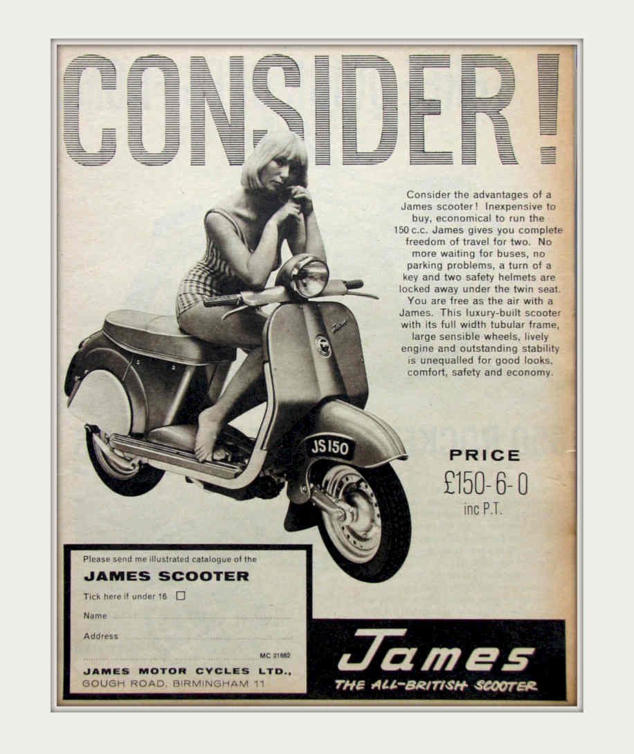 James Scooter Js150 Vintage Retro Advert Poster A4 Photo Print