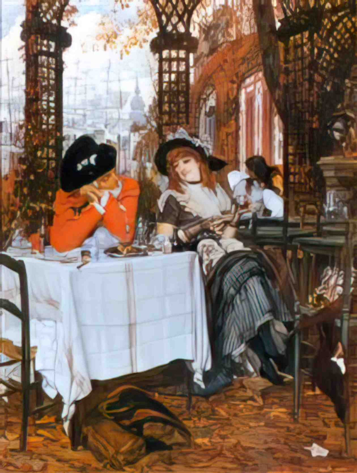 James Tissot a luncheon 1868 Art A4 Photo Print