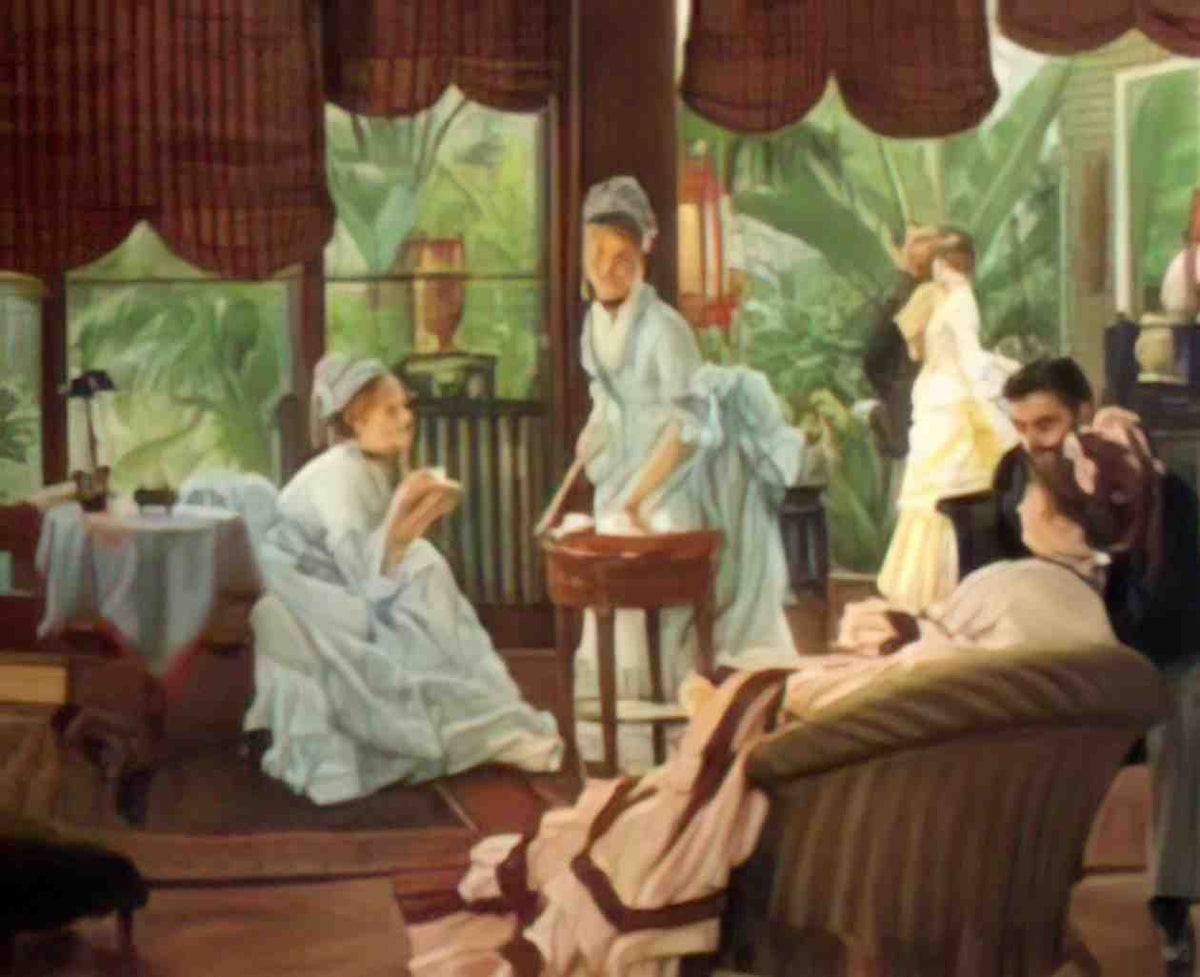 James Tissot in the conservatory Art A4 Photo Print