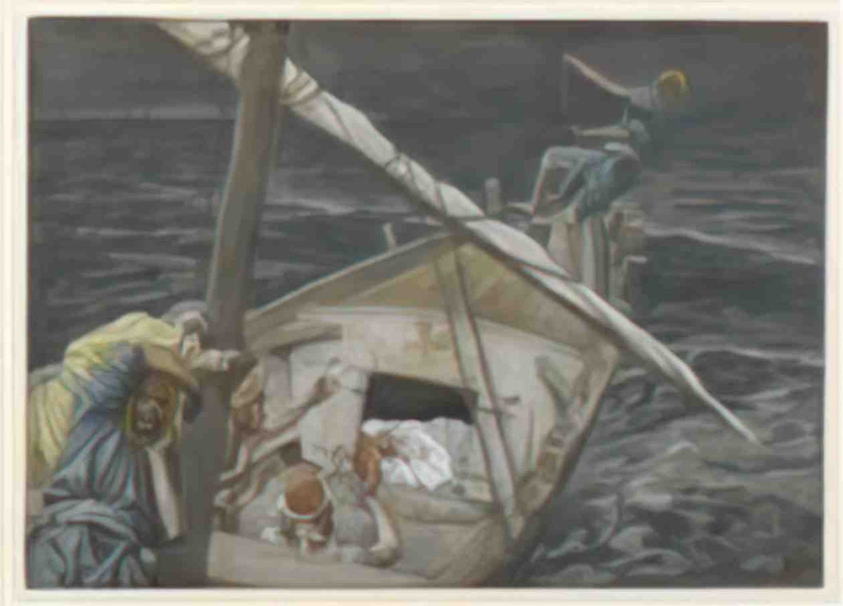 James Tissot jesus sleeping during the tempest je sus dormant pendant Art A4 Photo Print