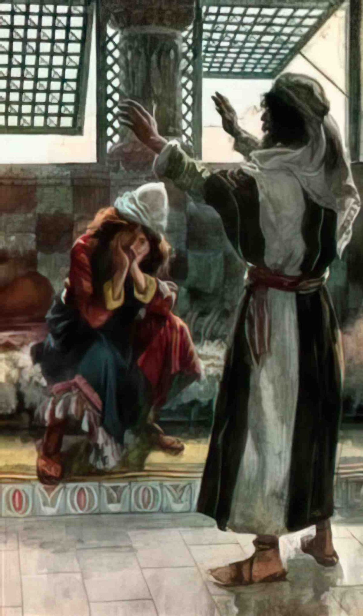 James Tissot nathan rebukes david as in 2 samuel 120 Art A4 Photo Print
