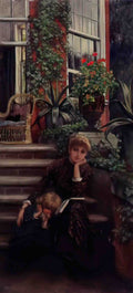 James Tissot at the louvre Art A4 Photo Print