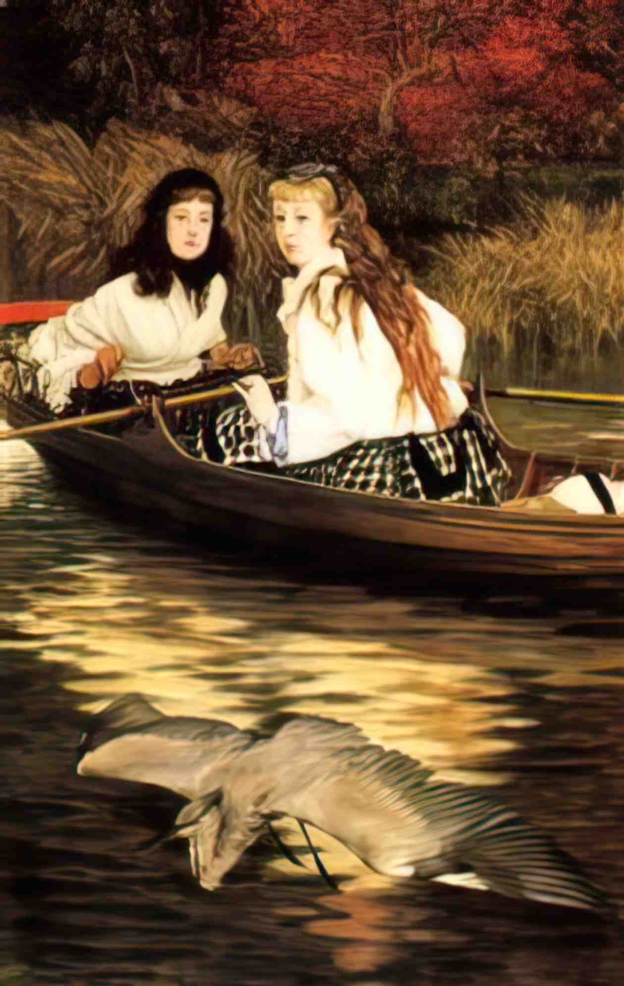 James Tissot autumn on the thames Art A4 Photo Print