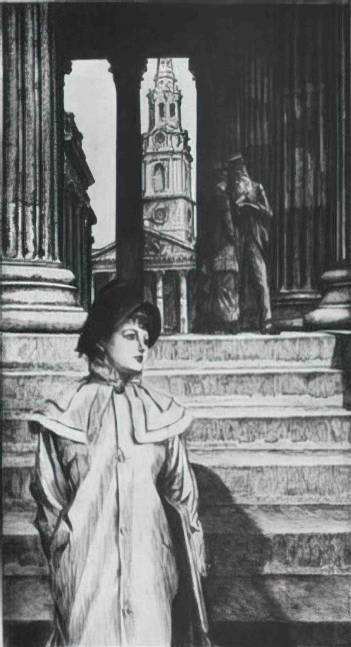 James Tissot the portico of the national gallery london Art A4 Photo Print