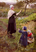 Jameson Middleton A Mother With Her Daughters In The Kitchen Garden A4 Photo Print