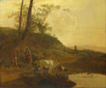 Jan Both Men with an Ox and Cattle by a Pool A4 Photo Print