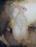 Jan Mankes white rabbit standing by jan mankes Art A4 Photo Print UK
