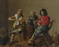 Jan Molenaer Two Boys and a Girl making Music A4 Photo Print