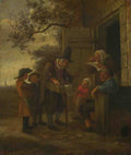 Jan Steen A Pedlar selling Spectacles outside a Cottage A4 Photo Print
