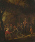Jan Steen Peasants merry making outside an Inn A4 Photo Print