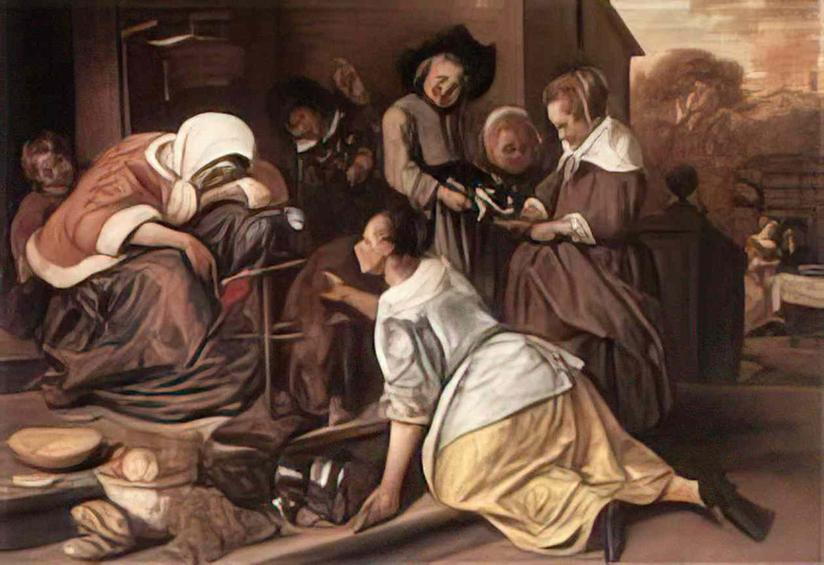 Jan Steen effects of intemperance 1665 Art A4 Photo Print