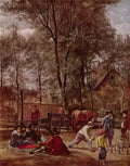 Jan Steen skittle players outside an inn 1663 Art A4 Photo Print