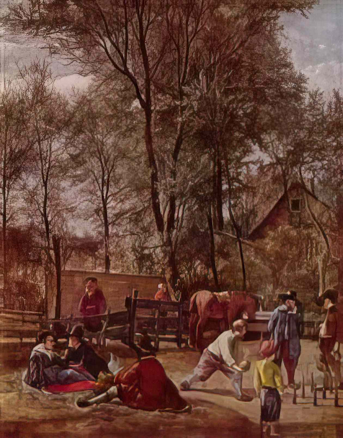 Jan Steen skittle players outside an inn 1663 Art A4 Photo Print