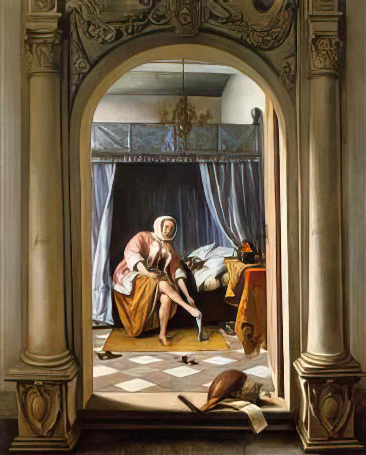 Jan Steen woman at her toilet 1663 Art A4 Photo Print