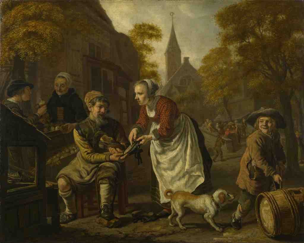 Jan Victors A Village Scene with a Cobbler A4 Photo Print