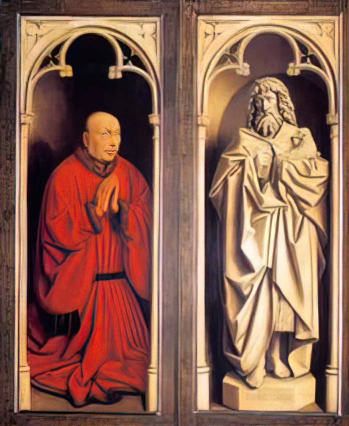 Jan van Eyck donor and st john the baptist 1432 Art A4 Photo Print