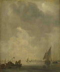 Jan van Goyen A River Scene, with Fishermen laying a Net A4 Photo Print