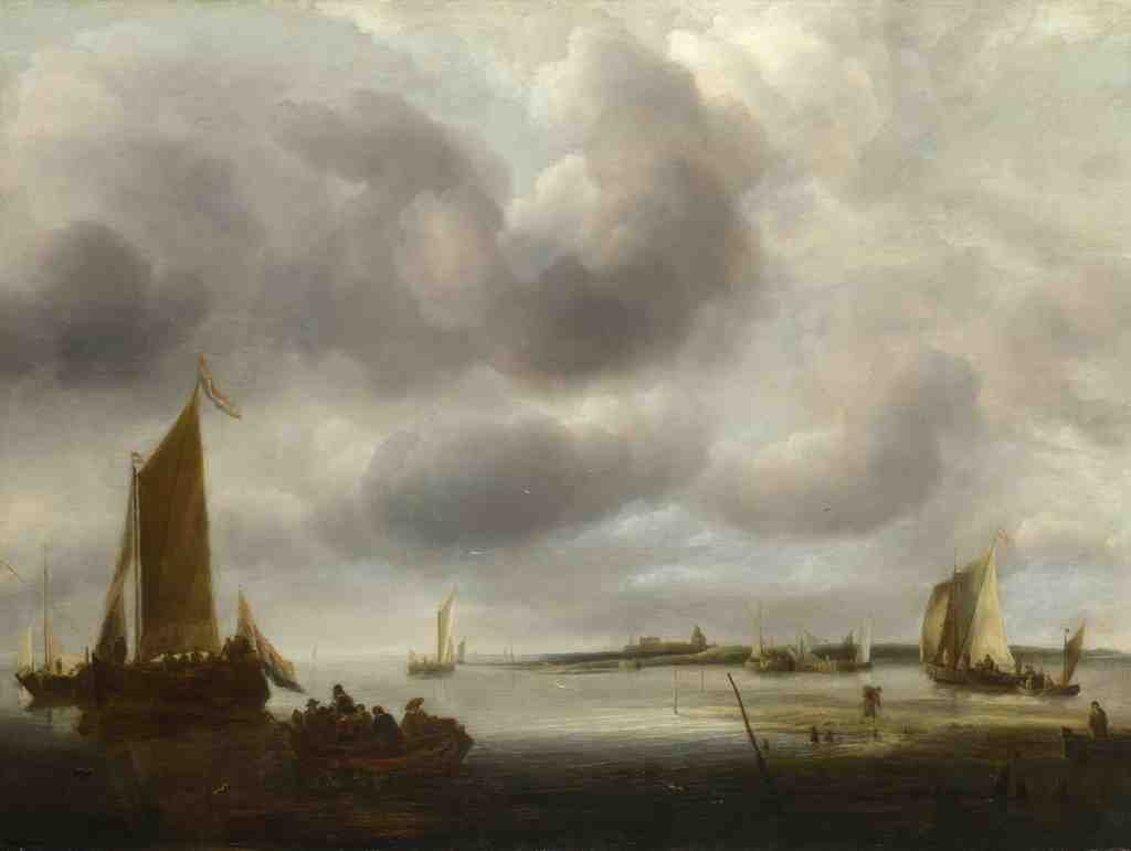 Jan van de Cappelle A Coast Scene A4 Photo Print