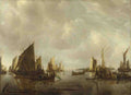Jan van de Cappelle A River Scene with Dutch Vessels Becalmed A4 Photo Print