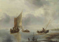Jan van de Cappelle A Small Vessel in Light Airs, and Another Ashore A4 Photo Print