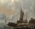 Jan van de Cappelle Vessels Moored off a Jetty A4 Photo Print