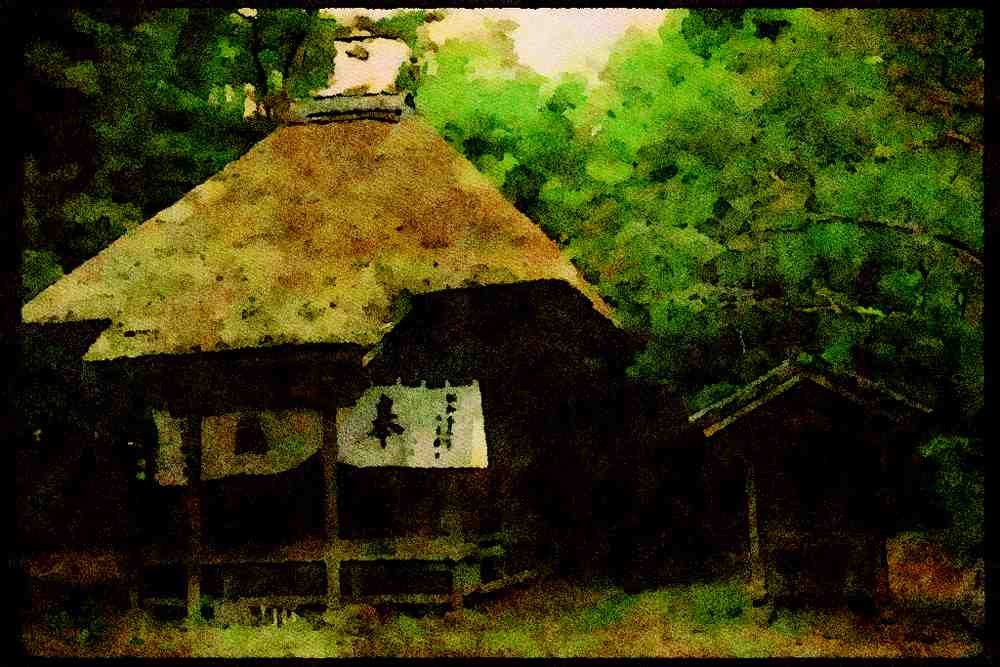 Japan 065005 Modest Country Sanctuary A4 Limited Edition Watercolour Print