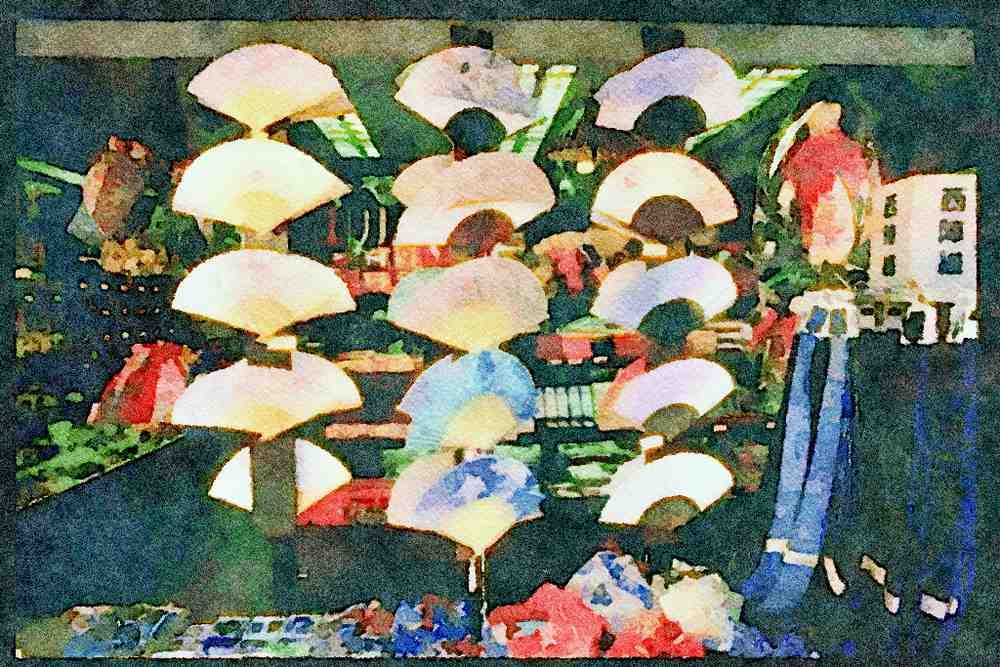 Japan 065011 Japanese Fans A4 Limited Edition Watercolour Print