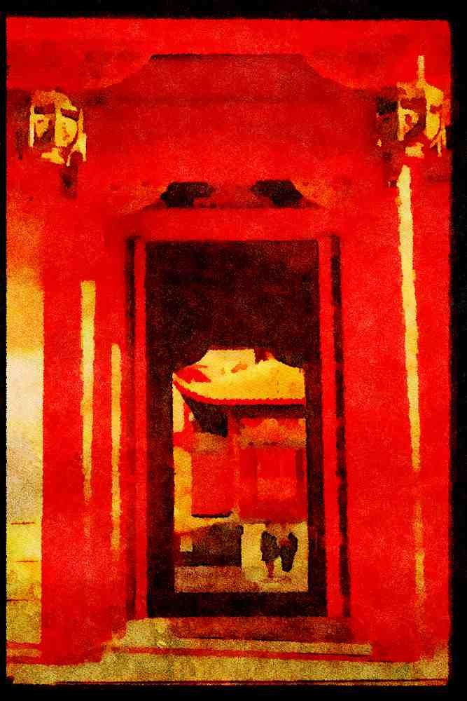 Japan 065031 Doorways Confucian Temple A4 Limited Edition Watercolour Print