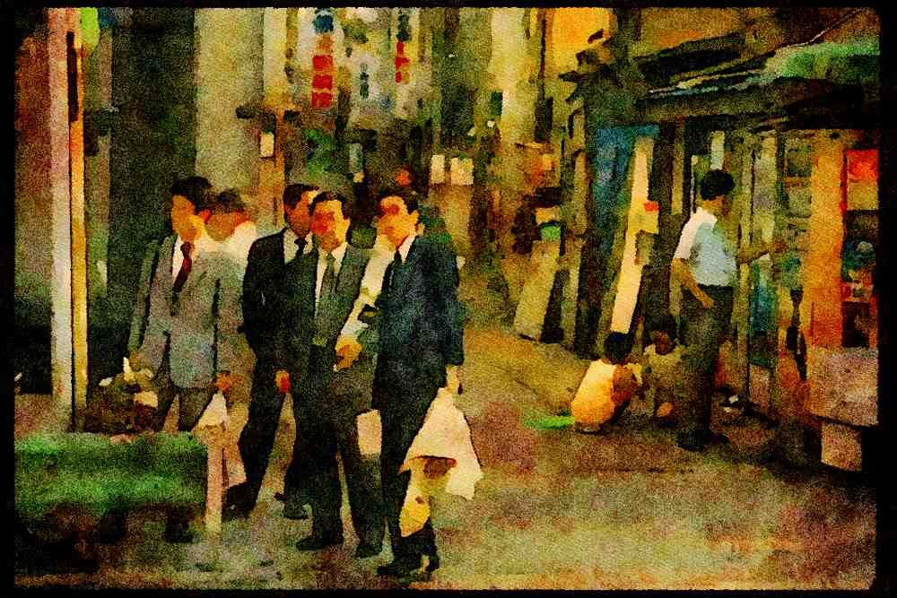 Japan 065066 Street Scene A4 Limited Edition Watercolour Print