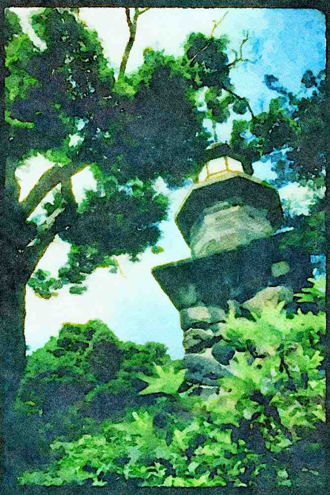 Japan 065072 Lantern A4 Limited Edition Watercolour Print