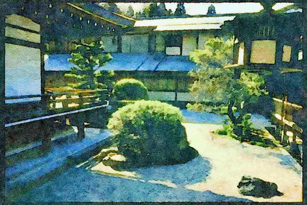Japan 065086 Rock Garden A4 Limited Edition Watercolour Print