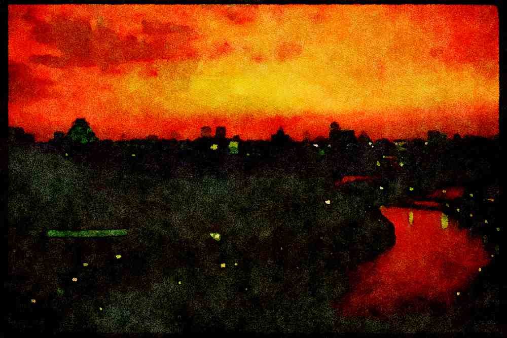 Japan 065090 Night Scene A4 Limited Edition Watercolour Print