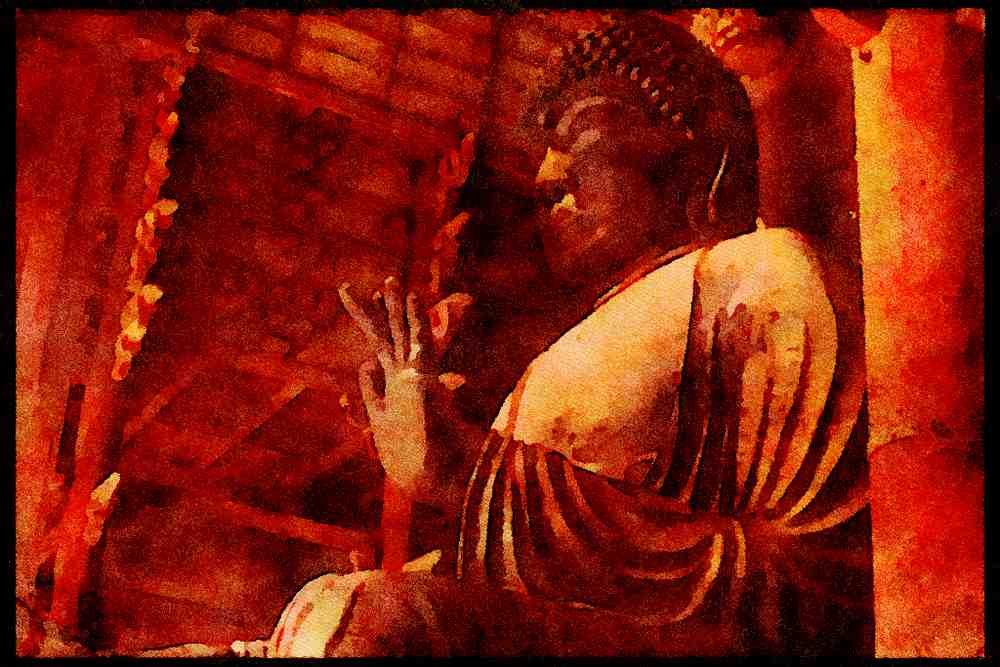 Japan 065098 Buddha A4 Limited Edition Watercolour Print
