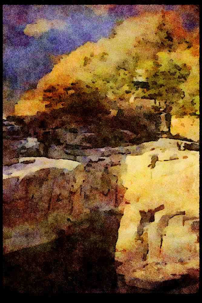 Japan 065102 River And Rock Formations Along Kisoji Road A4 Limited Edition Watercolour Print