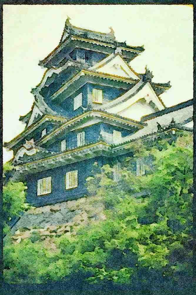 Japan 065110 Okayama Castle Okayama A4 Limited Edition Watercolour Print