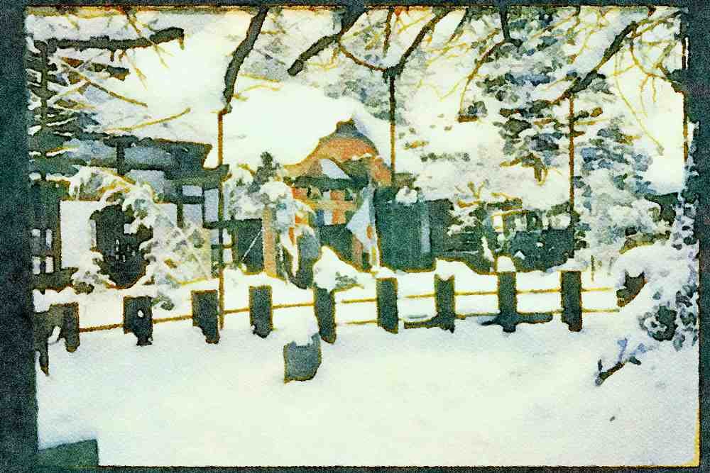 Japan 065117 Snow Scene Takayama A4 Limited Edition Watercolour Print
