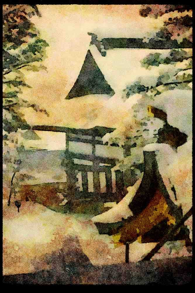 Japan 065119 Temples In Snow Takayama A4 Limited Edition Watercolour Print