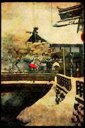 Japan 065123 Takayama Snow Scene A4 Limited Edition Watercolour Print