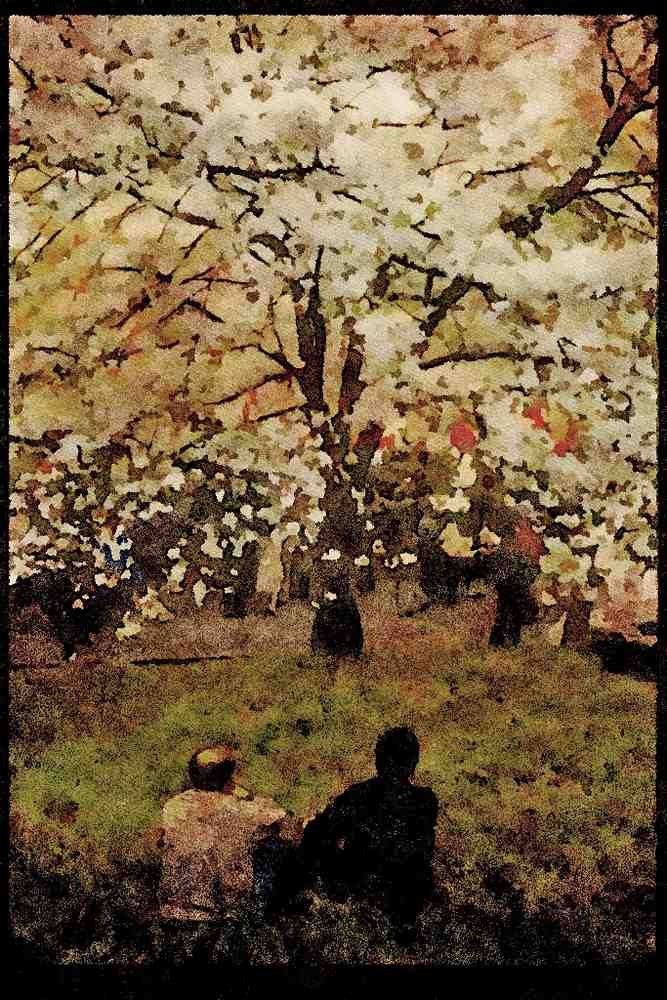 Japan 065125 Cherry Blossom Viewing Kofu A4 Limited Edition Watercolour Print