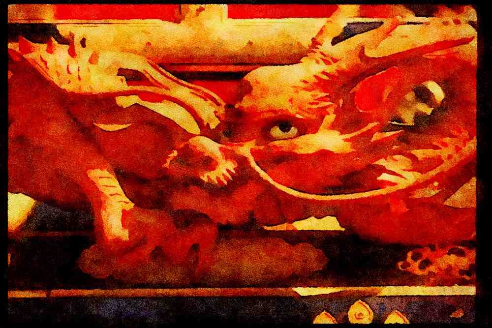 Japan 065128 Wooden Dragon Float Takayama A4 Limited Edition Watercolour Print